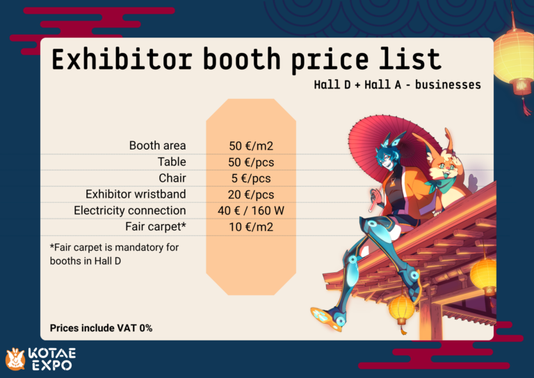 Price list for businesses
